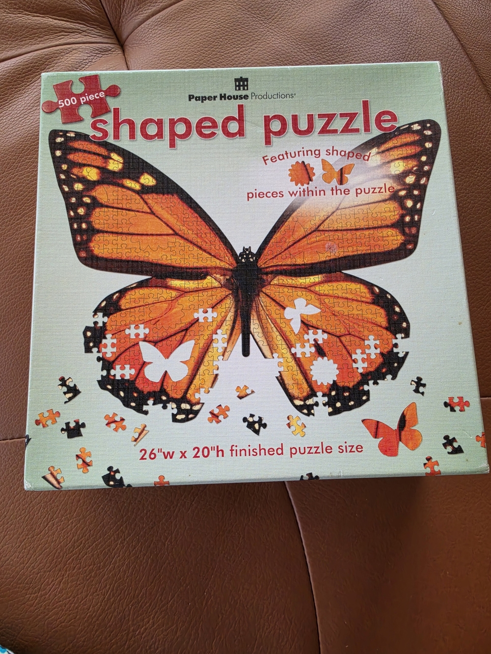Paper House Productions Shaped Pieces Butterfly Puzzle - Orange & Black EUC